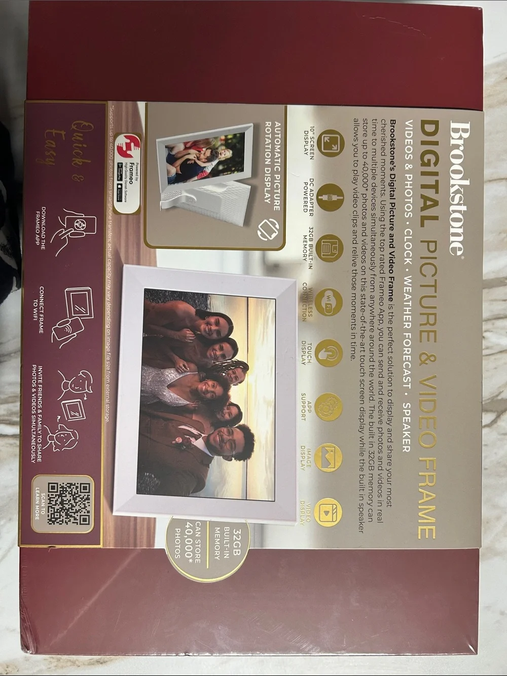 BRAND NEW: Brookstone White Digital Picture & Video Frame!